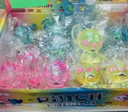 Glitter squishy balls · Pelotas squishy con brillo