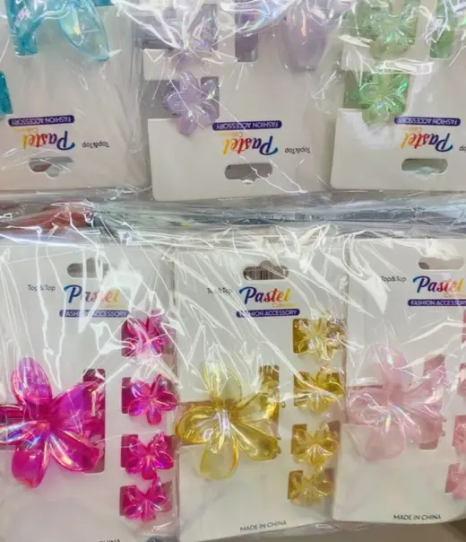 Organza bow clips · Pinzas con moño de organza