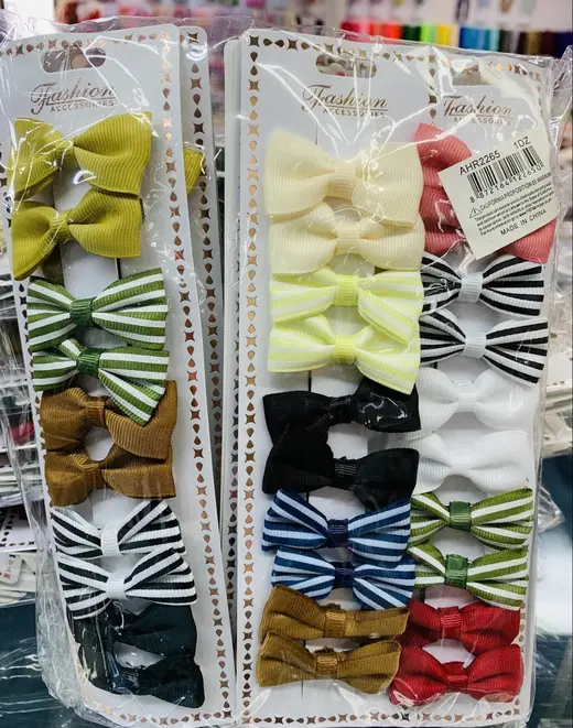 Velvet & striped mini bows · Moñitos de terciopelo y rayas